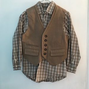 Boys flannel and vest